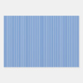 Saffier blauw & witte strepen inpakpapier vel (Voorkant 3)