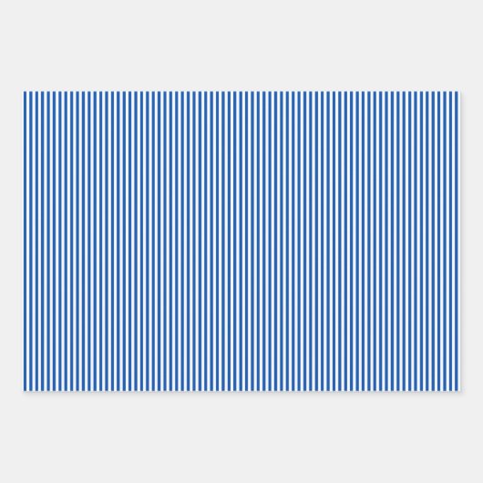 Saffier blauw & witte strepen inpakpapier vel (Voorkant 3)