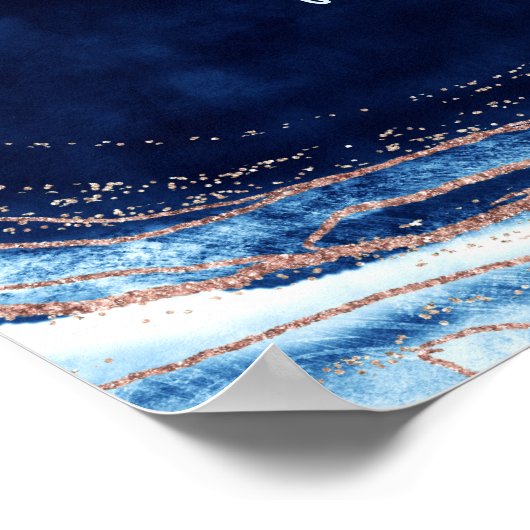 Saffier Blauwe Agate Geode 'In Loving Memory' Teke Poster (Hoek)