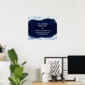 Saffier Blauwe Agate Geode 'In Loving Memory' Teke Poster (Thuiskantoor)