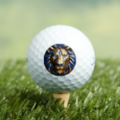 saffier blauwe en gouden leeuw, golfballen (Insitu Shirt)