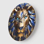 saffier blauwe en gouden leeuw, grote klok (Hoek)