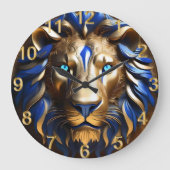 saffier blauwe en gouden leeuw, grote klok (Voorkant)