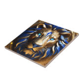 saffier blauwe en gouden leeuw, tegeltje (Zijkant)