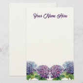 Saffier Blauwe Hortensia's Briefpapier (Voorkant / Achterkant)