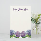 Saffier Blauwe Hortensia's Briefpapier (Staand voorkant)