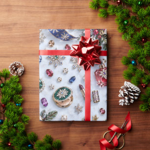 Saffier Blauwe Juwelen Cosmetica Kerstmis Cadeaupapier