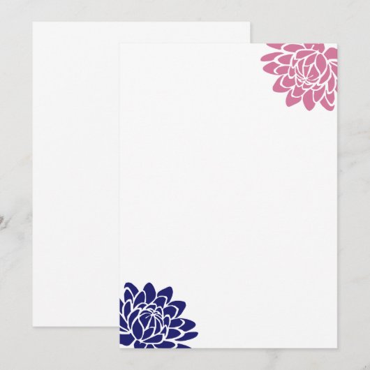 Saffier Blauwe Lotus Bloem Lege Uitnodiging (Voorkant / Achterkant)