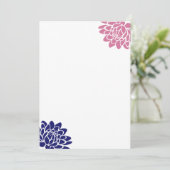 Saffier blauwe lotusbloem lege uitnodiging (Staand voorkant)