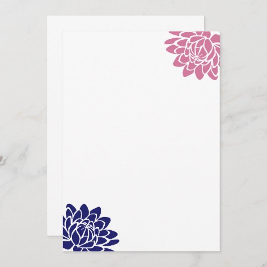 Saffier blauwe lotusbloem lege uitnodiging (Voorkant / Achterkant)