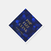 Saffier Blauwe Nepgoud Pop Klink Fizz Servet (Hoek)