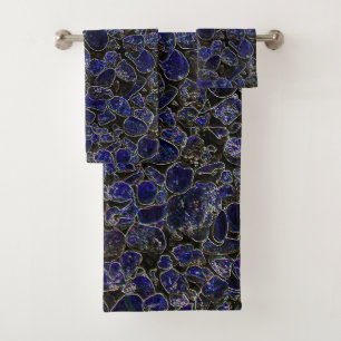 Saffier Blauwe Stenen met Glow Bad Handdoek