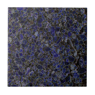 Saffier Blauwe Stenen met Glow Tegeltje