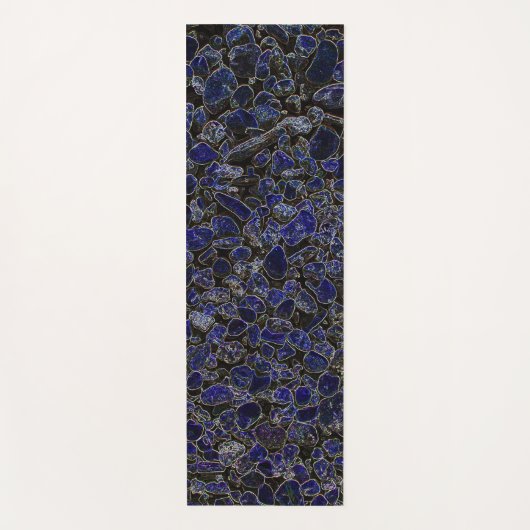 Saffier Blauwe Stenen met Glow Yogamat (Voorkant)
