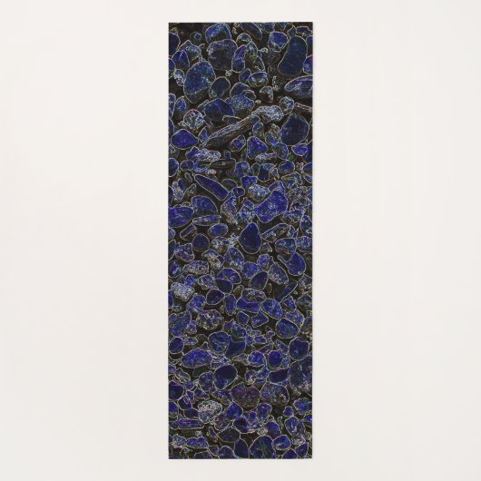 Saffier Blauwe Stenen met Glow Yogamat (Achterkant)