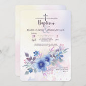 Saffier Bloem Uitnodiging (Voorkant / Achterkant)