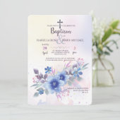 Saffier Bloem Uitnodiging (Staand voorkant)