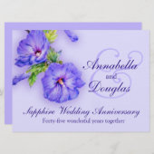 Saffier bruiloft 45 jaar uitnodiging (Voorkant / Achterkant)