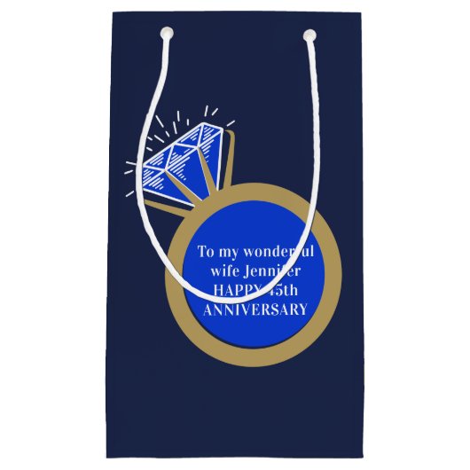 Saffier bruiloft Jubileum 45 jaar cadeau tas Klein Cadeauzakje (Voorkant)