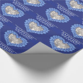 Saffier bruiloft sparkle stenen foto wrap cadeaupapier (Hoek)