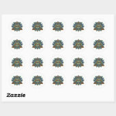 Saffier Chevron Oogsticker Ronde Sticker (Vel)