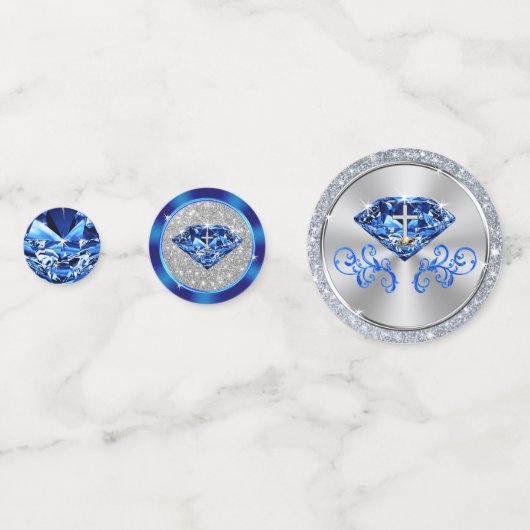 Saffier Christelijk 65e Jubileum Confetti (Achterkanten)