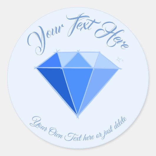 Saffier Edelsteen. Sieraden. 45 Bruiloft Jubileum Ronde Sticker (Voorkant)