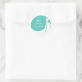 Saffier Elegante Jurk Bruidsdouche Ronde Sticker (Tas)