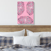 Saffier en Robijn Abstracte Zeedieren Canvas Afdruk (Insitu (Slaapkamer))
