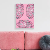 Saffier en Robijn Abstracte Zeedieren Canvas Afdruk (Insitu (Woonkamer))