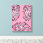 Saffier en Robijn Abstracte Zeedieren Canvas Afdruk (Insitu (Houten vloer))