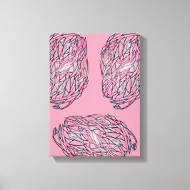 Saffier en Robijn Abstracte Zeedieren Canvas Afdruk