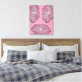 Saffier en Robijn Abstracte Zeedieren Canvas Afdruk (Insitu (Slaapkamer))