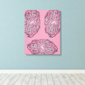 Saffier en Robijn Abstracte Zeedieren Canvas Afdruk (Insitu (Houten vloer))