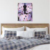 Saffier en Robijn Abstracte Zeewezens Canvas Afdruk (Insitu (Slaapkamer))