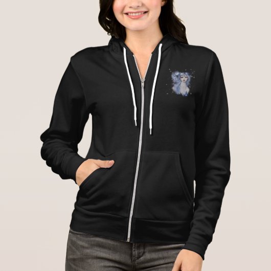 Saffier Fee Hemelse Fantasie Kunst Hoodie (Voorkant)