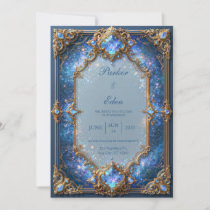 Saffier Galaxy Filigraaf Bruiloft Kaart