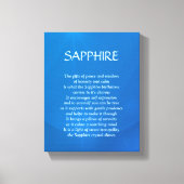 Saffier geboortesteen - September gedicht kunst ca Canvas Afdruk (Voorkant)