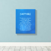 Saffier geboortesteen - September gedicht kunst ca Canvas Afdruk (Insitu (Houten vloer))