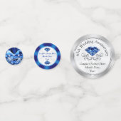 Saffier gepersonaliseerde 65e Jubileum Confetti (Voorkanten)