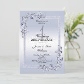 Saffier Glans & Glitter & 1e Huwelijk Kaart (Staand voorkant)