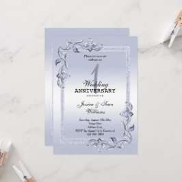 Saffier Glans & Glitter &  1e Huwelijk Kaart
