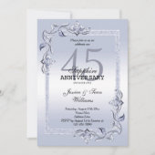 Saffier Glans & Glitter 45e Huwelijksjubileum Kaart (Voorkant)