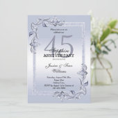 Saffier Glans & Glitter 45e Huwelijksjubileum Kaart (Staand voorkant)
