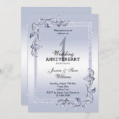 Saffier Glans & Glitters & 1e Huwelijk Kaart (Voorkant / Achterkant)