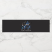 Saffier Glitter Schoenen, Zoet 16 Waterfles Etiket (Enkel label)