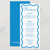 Saffier Golvend Retro Trouwmenu Menu (Voorkant / Achterkant)