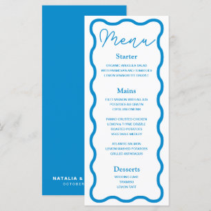 Saffier Golvend Retro Trouwmenu Menu