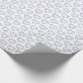 Saffier hart edelsteen blauwe lijn kunst patroon w cadeaupapier (Hoek)