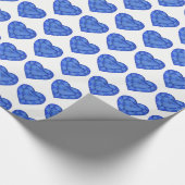 Saffier hart waterverf kunst patterned wrap cadeaupapier (Hoek)